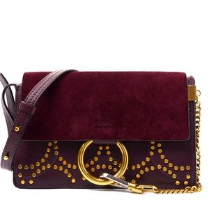 CHLOE Suede Calfskin Studded Small Faye Bag💗